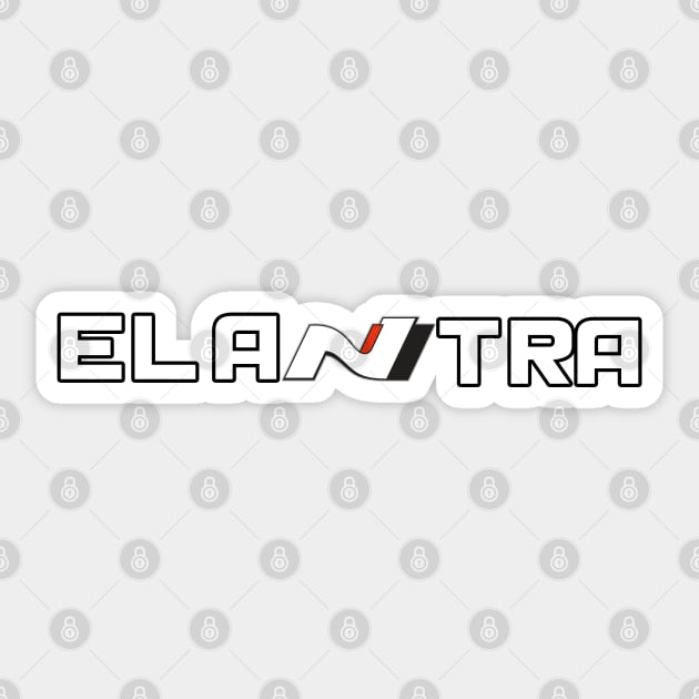 Elantra N (Smaller) White Sticker by CarEnthusast